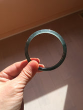 Load image into Gallery viewer, 58mm Certified Type A 100% Natural dark green/blue/gray Guatemala slim round cut Jadeite bangle PD179-2482