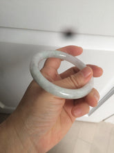 Load image into Gallery viewer, 54mm Certified type A 100% Natural white/light green round cut Jadeite bangle W98-6505