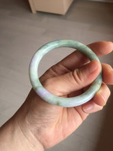 Load image into Gallery viewer, 54.2mm certified 100% natural Type A light green/purple/red(FU LU SHOU) round cut jadeite jade bangle PB88-0980