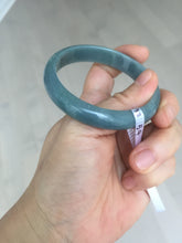 Load image into Gallery viewer, 54mm Certified Type A 100% Natural dark green/light blue/gray/black Guatemala Jadeite bangle BQ31-1432