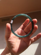 Load image into Gallery viewer, 59.5mm Certified Type A 100% Natural dark green/blue/gray Guatemala slim round cut Jadeite bangle PD177-2483