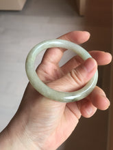 Load image into Gallery viewer, 53.5mm Certified type A 100% Natural green dark green floating seaweed round cut Jadeite bangle PC140-6615