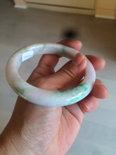 Load image into Gallery viewer, 60mm certified 100% natural type A sunny green white  jadeite jade bangle BH31-5424