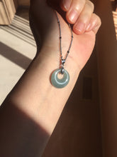 Load image into Gallery viewer, 100% natural Type A dark green blue gray Guatemala jadeite safety Guardian ring pendant PD12