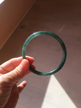 Load image into Gallery viewer, 61mm Certified Type A 100% Natural dark green/blue/gray Guatemala slim round cut Jadeite bangle PD176-2495