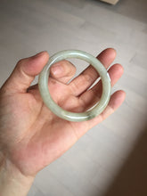 Load image into Gallery viewer, 53.5mm Certified type A 100% Natural green dark green floating seaweed round cut Jadeite bangle PC140-6615