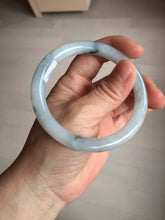 Load image into Gallery viewer, 57.5mm Certified Type A 100% Natural icy watery light green with green floating flowers round cut Jadeite Jade bangle AM95-2726