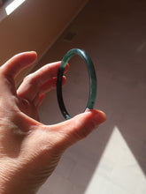 Load image into Gallery viewer, 61mm Certified Type A 100% Natural dark green/blue/gray Guatemala slim round cut Jadeite bangle PD176-2495