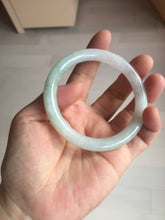 Load image into Gallery viewer, 56mm certified 100% natural type A icy watery white/light green round cut jadeite jade bangle BH83-9114