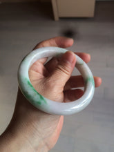 Load image into Gallery viewer, 60mm certified 100% natural type A sunny green white  jadeite jade bangle BH31-5424