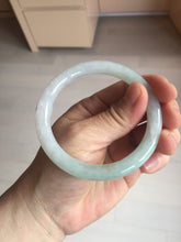 Load image into Gallery viewer, 56mm certified 100% natural type A icy watery white/light green round cut jadeite jade bangle BH83-9114