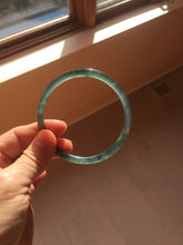 Load image into Gallery viewer, 61mm Certified Type A 100% Natural dark green/blue/gray Guatemala slim round cut Jadeite bangle PD175-2496