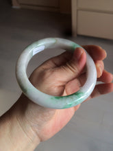 Load image into Gallery viewer, 60mm certified 100% natural type A sunny green white  jadeite jade bangle BH31-5424