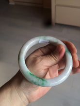 Load image into Gallery viewer, 60mm certified 100% natural type A sunny green white  jadeite jade bangle BH31-5424