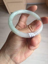 Load image into Gallery viewer, 56mm certified 100% natural type A icy watery white/light green round cut jadeite jade bangle BH83-9114