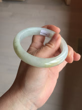 Load image into Gallery viewer, 57.5mm certified 100% natural Type A icy watery light yellow/white with jadeite jade bangle BL56-3288