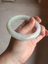 Load image into Gallery viewer, 57.5mm certified 100% natural Type A icy watery light yellow/white with jadeite jade bangle BL56-3288