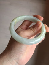 Load image into Gallery viewer, 56.6mm certified 100% natural Type A icy watery light yellow/white with jadeite jade bangle BL55-3278