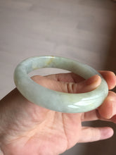 Load image into Gallery viewer, 56.6mm certified 100% natural Type A icy watery light yellow/white with jadeite jade bangle BL55-3278