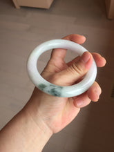 Load image into Gallery viewer, 60mm certified 100% natural light green/white/purple chubby round cut jadeite jade bangle BS40-8569