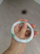 Load image into Gallery viewer, 60mm certified 100% natural type A sunny green white  jadeite jade bangle BH31-5424