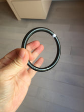 Load image into Gallery viewer, 62mm 100% Natural dark green/black meteorite Stellar Night sky slim round cut nephrite bangle HF111-1265