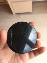 Load image into Gallery viewer, 100% natural black jadeite jade(Wuji, 乌鸡)  Guanyin (观音) safe and sound pendant/worry stone/decor BM38