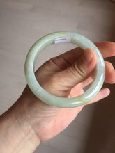 Load image into Gallery viewer, 56.6mm certified 100% natural Type A icy watery light yellow/white with jadeite jade bangle BL55-3278