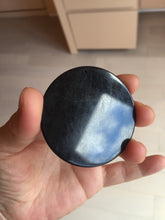 Load image into Gallery viewer, 100% natural black jadeite jade(Wuji, 乌鸡)  Guanyin (观音) safe and sound pendant/worry stone/decor BM38
