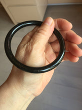Load image into Gallery viewer, 62mm 100% Natural dark green/black meteorite Stellar Night sky slim round cut nephrite bangle HF111-1265