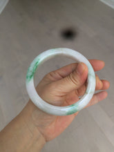 Load image into Gallery viewer, 60mm certified 100% natural type A sunny green white  jadeite jade bangle BH31-5424