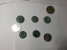 Load image into Gallery viewer, 18.5-21mm Type A 100% Natural oily dark green gray Jadeite Jade Safety Guardian Button donuts couple pendant PC131