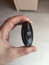 Load image into Gallery viewer, 100% natural black jadeite jade(Wuji, 乌鸡)  Guanyin (观音) safe and sound pendant/worry stone/decor BM38