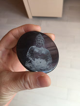 Load image into Gallery viewer, 100% natural black jadeite jade(Wuji, 乌鸡)  Guanyin (观音) safe and sound pendant/worry stone/decor BM38