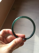 Load image into Gallery viewer, 59.8mm Certified Type A 100% Natural dark green/blue/gray Guatemala slim round cut Jadeite bangle PD174-2486