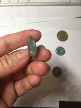 Load image into Gallery viewer, 18.5-21mm Type A 100% Natural oily dark green gray Jadeite Jade Safety Guardian Button donuts couple pendant PC131