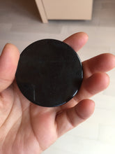 Load image into Gallery viewer, 100% natural black jadeite jade(Wuji, 乌鸡)  Guanyin (观音) safe and sound pendant/worry stone/decor BM38