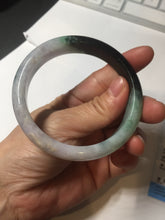 Load image into Gallery viewer, 59mm Certified Type A 100% Natural sunny green dark green purple Jadeite Jade bangle BP99-4054