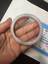 Load image into Gallery viewer, 56.5mm certified 100% natural type A purple/white/brown jadeite jade bangle E82-0824