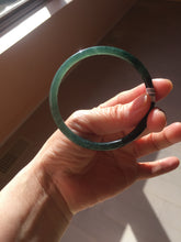 Load image into Gallery viewer, 59.8mm Certified Type A 100% Natural dark green/blue/gray Guatemala slim round cut Jadeite bangle PD174-2486