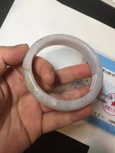 Load image into Gallery viewer, 56.5mm certified 100% natural type A purple/white/brown jadeite jade bangle E82-0824
