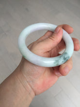 Load image into Gallery viewer, 60mm certified 100% natural light green/white/purple chubby round cut jadeite jade bangle BS40-8569