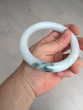 Load image into Gallery viewer, 60mm certified 100% natural light green/white/purple chubby round cut jadeite jade bangle BS40-8569