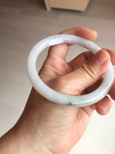 Load image into Gallery viewer, 59.2mm certified 100% natural type A light green/white/purple slim round cut jadeite jade bangle AM93-1359