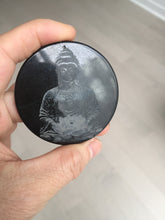 Load image into Gallery viewer, 100% natural black jadeite jade(Wuji, 乌鸡)  Guanyin (观音) safe and sound pendant/worry stone/decor BM38