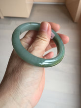Load image into Gallery viewer, 53.2mm certified type A 100% Natural dark green/gray/yellow Jadeite Jade bangle AF96-7577