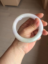 Load image into Gallery viewer, 60.5mm certified 100% natural light green/white/purple chubby round cut jadeite jade bangle BS39-8572