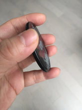 Load image into Gallery viewer, 100% natural black jadeite jade(Wuji, 乌鸡)  Guanyin (观音) safe and sound pendant/worry stone/decor BM38
