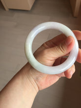 Load image into Gallery viewer, 60.5mm certified 100% natural light green/white/purple chubby round cut jadeite jade bangle BS39-8572