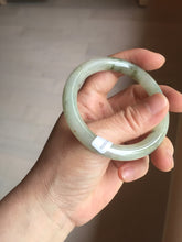 Load image into Gallery viewer, 51.6mm Certified type A 100% Natural light green dark green floating seaweed slim round cut Jadeite bangle PC58-6614
